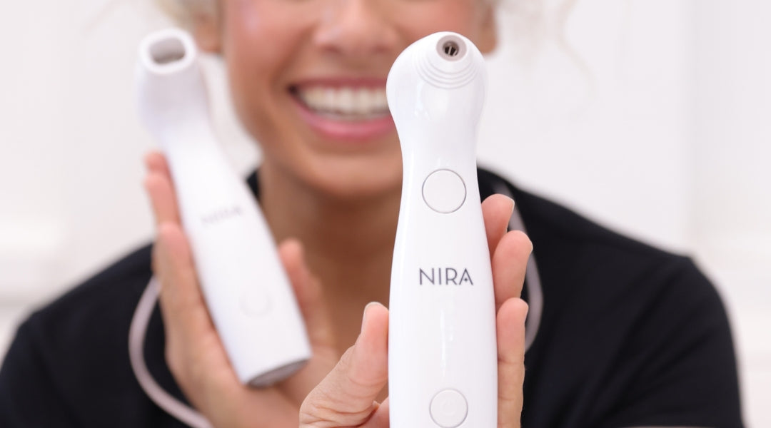 Woman Showcasing NIRA Precision Laser