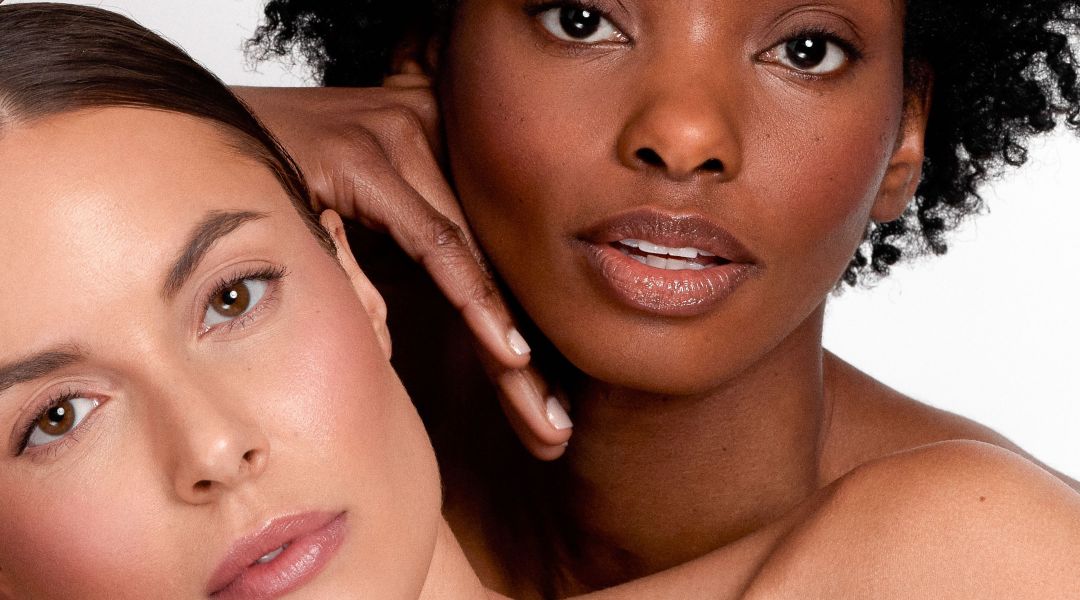 Two women with wrinkle-free skin